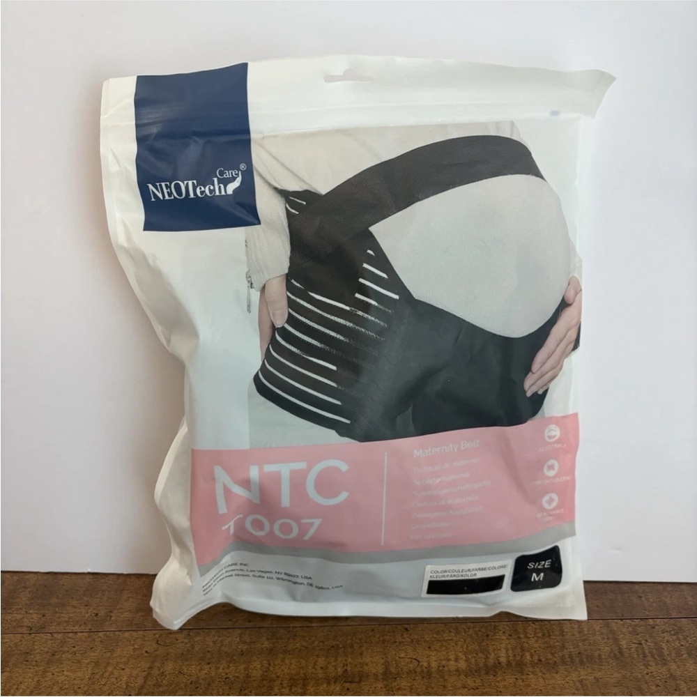 NEOTech Care Black Pregnancy Support Maternity Belly Belt Band Size M New Cl
